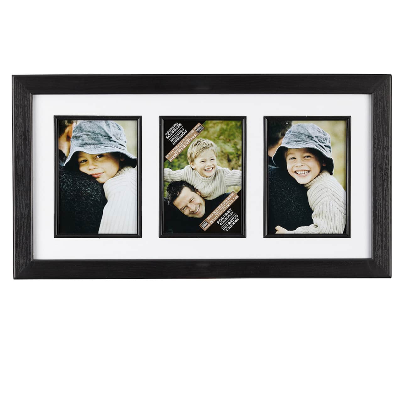 12 Pack: 3 Opening Black Studio 5" x 7" Collage Frame with Mat, Portrait Collection by Studio Décor®